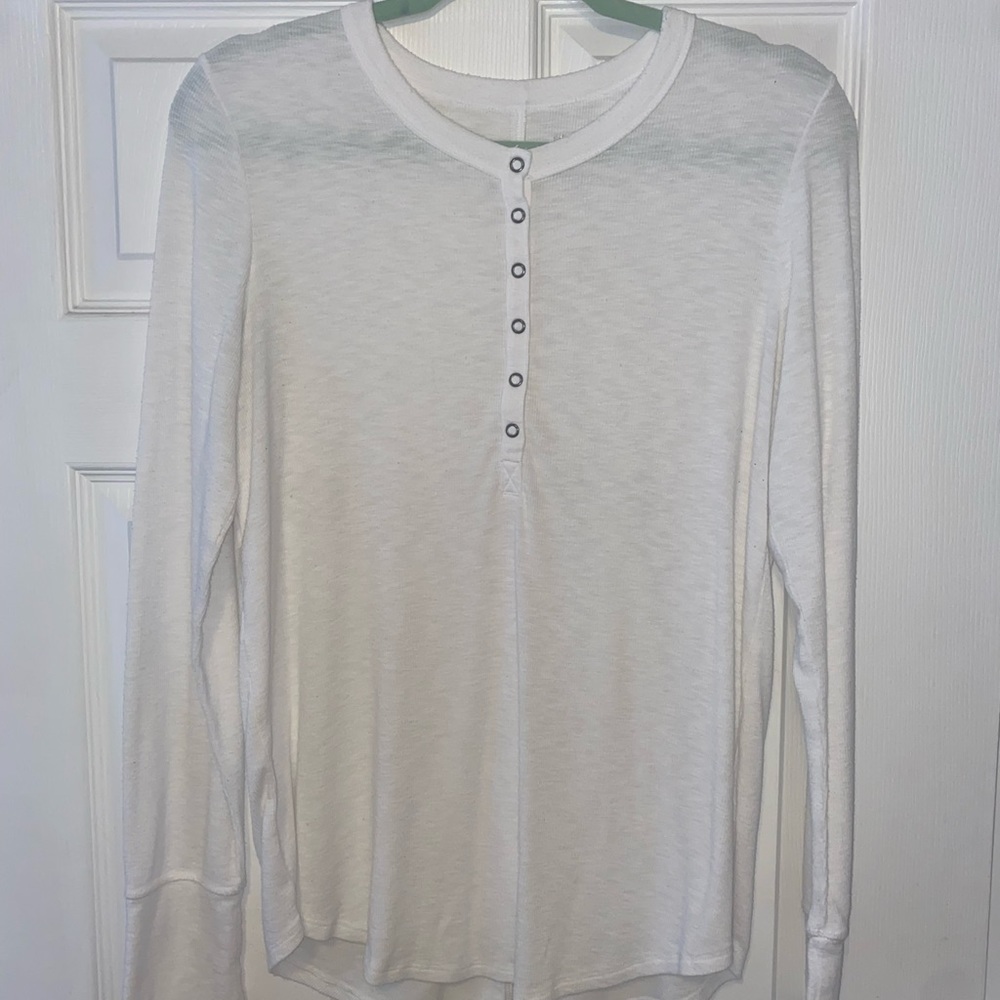 White Aerie Snap Henley Long Sleeve